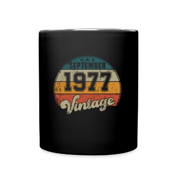 Vintage Geburtstag - September 1977 - Geschenkidee - Tasse einfarbig - Schwarz - Vorne