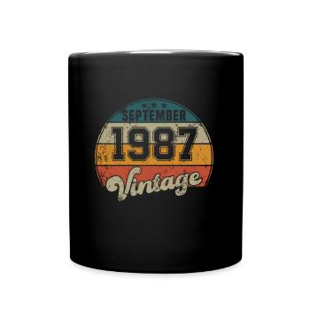 Vintage Geburtstag - September 1987 - Geschenkidee - Tasse einfarbig - Schwarz - Vorne