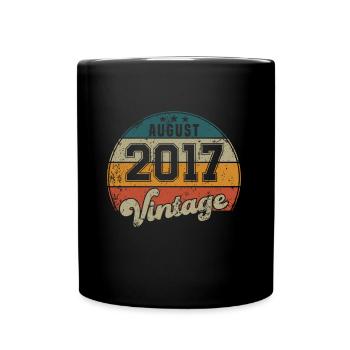 Vintage Birthday - August 2017 - Gift Idea - Full Colour Mug - black - Front