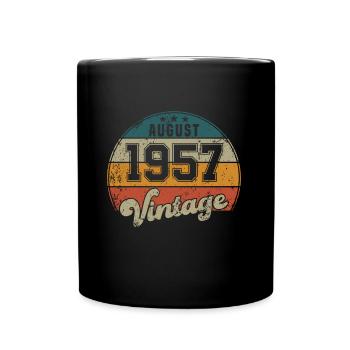 Vintage Geburtstag - August 1957 - Geschenkidee - Tasse einfarbig - Schwarz - Vorne