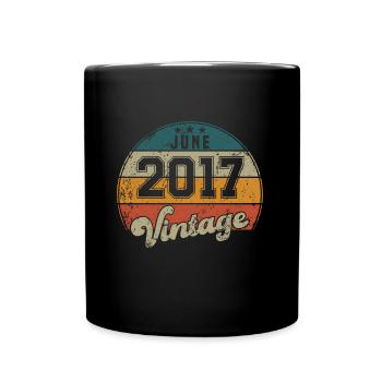 Vintage Geburtstag - Juni 2017 - Geschenkidee - Tasse einfarbig - Schwarz - Vorne