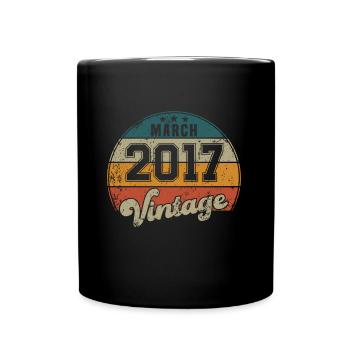 Vintage Geburtstag - März 2017 - Geschenkidee - Tasse einfarbig - Schwarz - Vorne