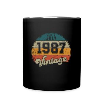 Vintage Geburtstag - Juli 1987 - Geschenkidee - Tasse einfarbig - Schwarz - Vorne