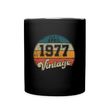 Vintage Geburtstag - April 1977 - Geschenkidee - Tasse einfarbig - Schwarz - Vorne