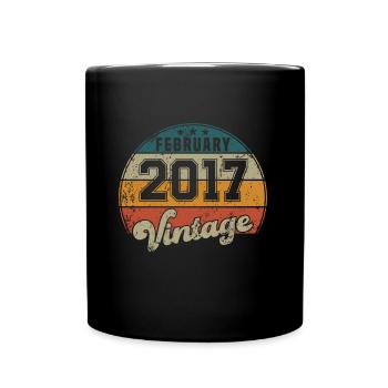 Vintage Geburtstag - Februar 2017 - Geschenkidee - Tasse einfarbig - Schwarz - Vorne