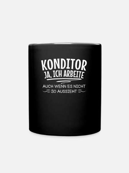 Lustige Kuchen Torten Sprüche Backen Süßigkeiten - Tasse einfarbig - Schwarz