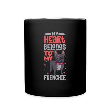 Dog Love - French Bulldog - Full Colour Mug - black - Front