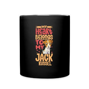 Hundeliebe - Jack Russel Terrier - Tasse einfarbig - Schwarz - Vorne