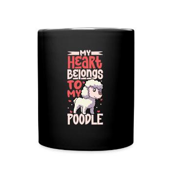 Dog Love - Poodle - Full Colour Mug - black - Front