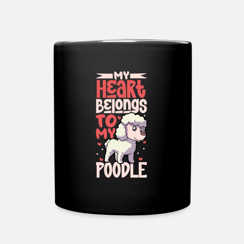 Hundeliebe - Pudel - Tasse einfarbig - Schwarz