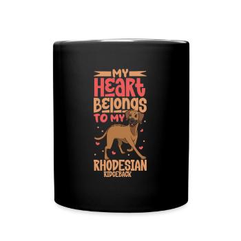 Hundeliebe - Rhodesian Ridgeback - Tasse einfarbig - Schwarz - Vorne