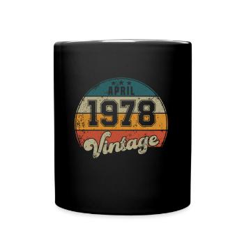 Vintage Geburtstag - April 1978 - Geschenkidee - Tasse einfarbig - Schwarz - Vorne