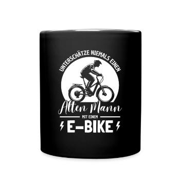 Elektrofahrrad Ebike Elektro Bike Fahrradfahrer - Tasse einfarbig - Schwarz - Vorne