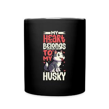 Dog Love - Siberian Husky - Full Colour Mug - black - Front