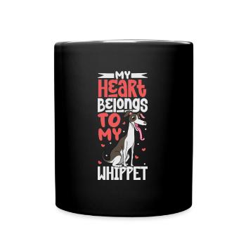 Dog Love - Whippet - Full Colour Mug - black - Front
