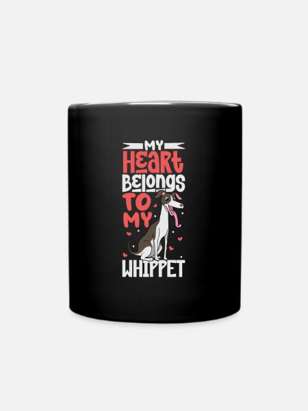 Dog Love - Whippet - Full Colour Mug - black