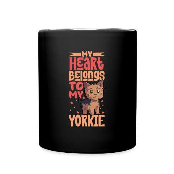 Dog Love - Yorkshire Terrier - Full Colour Mug - black - Front