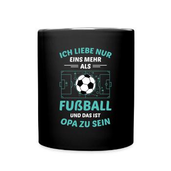 Fußball Opa Großvater Opi Enkelkind Enkel Opa - Tasse einfarbig - Schwarz - Vorne