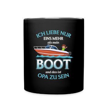 Boot Opa Großvater Opi Enkelkind Enkel Opa - Tasse einfarbig - Schwarz - Vorne