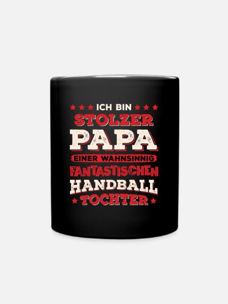 Hallen Sport Handballerin Handballverein Handball - Tasse einfarbig - Schwarz