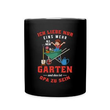 Garten Opa Großvater Opi Enkelkind Enkel Gärtner - Tasse einfarbig - Schwarz - Vorne
