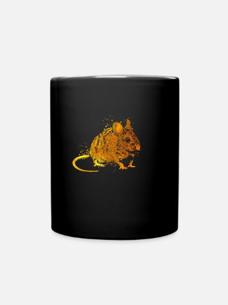 Farbenfrohe Maus - Tasse einfarbig - Schwarz
