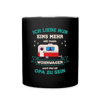 Wohnwagen Opa Großvater Opi Enkelkind Enkel Opa - Tasse einfarbig - Schwarz - Vorne