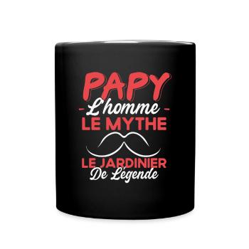 Papy Le Jardinier Légende Cadeau Jardinage Humour - Mug uni - noir - Devant