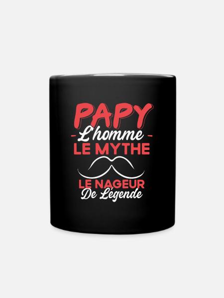 Papy Le Nageur De Légende Cadeau Natation Humour - Mug uni - noir