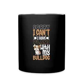 Projets avec mon bouledogue - Mug uni - noir - Devant