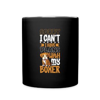 Plans avec mon boxer - Mug uni - noir - Devant