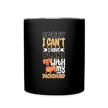 Projets avec mon teckel - Mug uni - noir - Devant