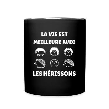 Hérisson - Mug uni - noir - Devant