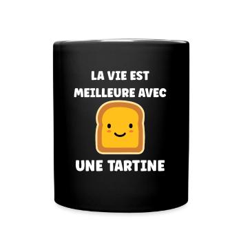 Tartine - Mug uni - noir - Devant