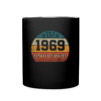 Geburtstag - Limited Edition März 1969 - Tasse einfarbig - Schwarz - Vorne