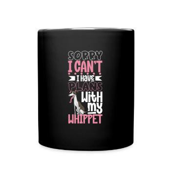 Plans with my Whippet - Full Colour Mug - black - Front