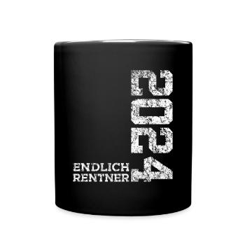 ENDLICH RENTNER 2024 - Tasse einfarbig - Schwarz - Vorne