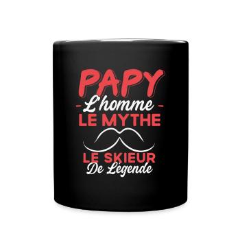 Papy Le Skieur De Légende Cadeau Ski Humour - Mug uni - noir - Devant