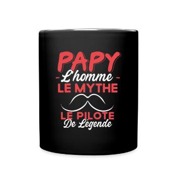 Papy Le Pilote De Légende Cadeau Voiture Humour - Mug uni - noir - Devant