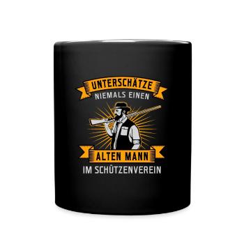 Schützenfest Schießen Schießsport Sportschütze - Tasse einfarbig - Schwarz - Vorne