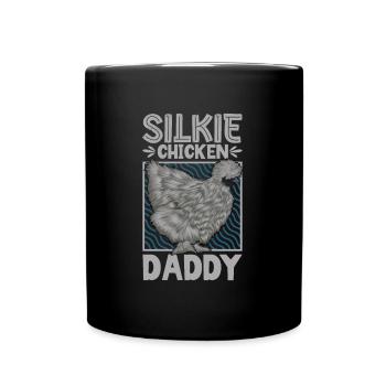 Papa au poulet soyeux - Mug uni - noir - Devant