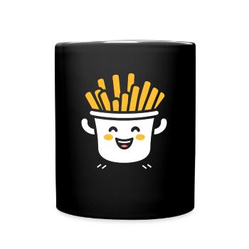Pommes frites - Tasse einfarbig - Schwarz - Vorne