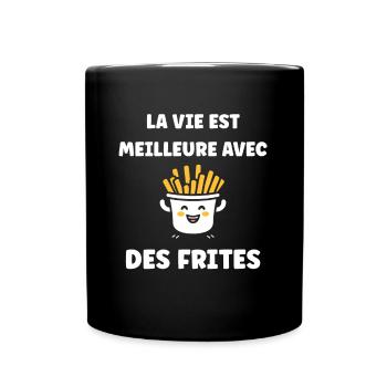frites - Mug uni - noir - Devant