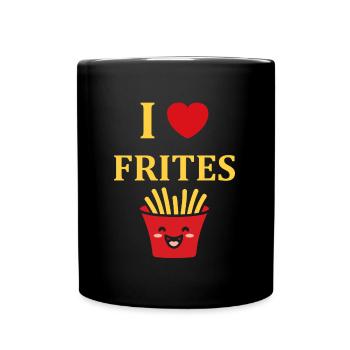 i love frites - Mug uni - noir - Devant