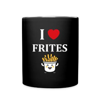 i love frites - Mug uni - noir - Devant