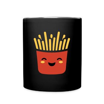 Pommes frites - Tasse einfarbig - Schwarz - Vorne
