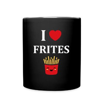 i love frites - Mug uni - noir - Devant