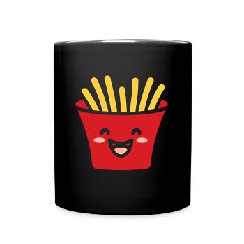 Pommes frites - Tasse einfarbig - Schwarz - Vorne