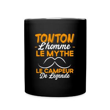 Tonton Le Campeur De Légende Cadeau Camping Humour - Mug uni - noir - Devant