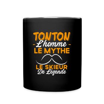 Tonton Le Skieur De Légende Cadeau Ski Humour - Mug uni - noir - Devant